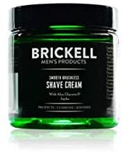 Brickell Men's Smooth Brushless Shave Cream for Men, Natural Organic Smooth Shaving Lotion to Fight Nicks, Cuts Razor Burn, 2 Ounce, Scented