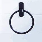 Black Hand Towel Ring Classic Bathroom Round Bar Rack Rail Holder Wall Mounted - Image 2