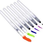 Water Brush Pens Water Colouring Brush Pens 6pcs for Water Soluble Colored Pencils, Water Color Water Base Markers, Powdered Pigment Watercolor Paints and Art Supplies - Image 2