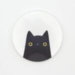 All for Love Ceramic Cat Coasters for Drinks Round 3 Piece Coaster Set with Absorbent Ceramic Stone and Cork Base Absorbent for Table, Desk and Bar - Image 3
