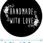 Handmade with Love Sticker, 1.5" Inch Round Rose Floral Round Stickers, Seal Adhesive Labels, Strong Adhesive Hot Glue Coated Paper(500pcs) - Image 5
