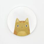 All for Love Ceramic Cat Coasters for Drinks Round 3 Piece Coaster Set with Absorbent Ceramic Stone and Cork Base Absorbent for Table, Desk and Bar - Image 4