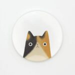 All for Love Ceramic Cat Coasters for Drinks Round 3 Piece Coaster Set with Absorbent Ceramic Stone and Cork Base Absorbent for Table, Desk and Bar - Image 2