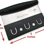 Dough Scraper and Chopper by Checkered Chef. Multi Purpose Pastry Cutter, Icing Smoother, Bench Scraper. Stainless Steel with Plastic Cover. - Image 4