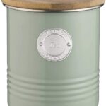 Living Tea Canister Sage with Bamboo Wood Lid, 1 Litre