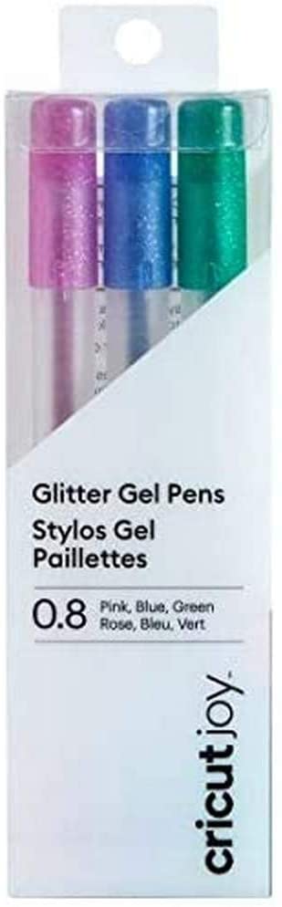 2007080 Joy 0.8 Glitter Gel Pens, Pink/Blue/Green, Multicolour