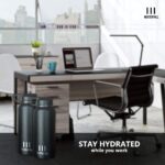 Water Bottle Stainless Steel and Double Wall Vacuum Insulated Straw Cap with Leak Proof, 18/8 Steel, Black, 950 ml(32 oz) - Image 7