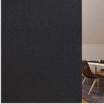 Total Blackout Window Film, Privacy Frosted Sticker with Grid Lines Backing, Room Darkening Tint Removable Opaque UV Protection Glass Cover, Non Adhesives Static Cling, 44.5 X 200 cm