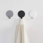 Self Adhesive Hooks, Round Decorative Wall Hooks Hanger Aluminum Heavy Duty Stick on Hook for Hanging Robe, Towel, Coat, Bags, Hats Home Kitchen Bathroom Office(3 Packs_Gray+Black+Silver) - Image 2