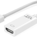 Mini DP to HDMI Cable Adapter, 4K Mini Displayport to HDMI AV HDTV Male to Female Adapter, Compatible with MacBook Air, Pro, iMac DP v1.2, Microsoft Surface, etc(Thunderbolt Port Compatible)