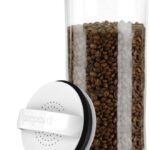 3042 B Evak Fresh Saver Airless Canister, Medium/Tall, Clear with Black Handle