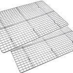 Cooling Rack Baking Rack Twin Set. Stainless Steel Oven and Dishwasher Safe Wire Rack. Fits Half Sheet Cookie Pan