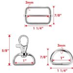 50Pcs Keychain Bulk with Key Chain Swivel Hook D Rings and Slide Buckles for Handbag Purse Hardware Craft - Image 3