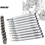 10PC Fineliner Pens Micro Needle Art Drawing Set Signature Archival Drawing Ink Brush Waterproof Fineliner Pens for Writing,Artist Illustration,Office Documents,Sketching,Comic Scrapbooking - Image 2