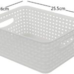 White Plastic Storage Baskets, Set of 6, 25.5 cm x 19.6 cm x 10.4 cm - Image 2