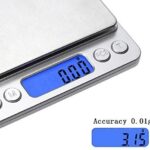 Digital Kitchen Scale, 500g 0.001oz/ 0.01g Pocket Cooking Scale, Mini Food Scale, Pro Electronic Jewelry Scale with Back Lit LCD Display, Tare & PCS Functions, Stainless Steel - Image 5