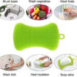 3pcs Multipurpose Silicone Dish Sponge Washing Brush Scrubber Household Cleaning Sponges,Smart Kitchen Sponge - Image 3