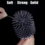 Toilet Brush and Holder Set, Silicone & Antibacterial Bristles Bathroom Cleaning Bowl Brush Kit White - Image 4