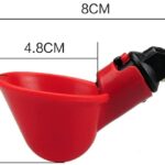 6 Pack Farm & Ranch Automatic Chicken/Poultry Drinkers/Waterers with Cups Watering Cups Bowls Red Plastic Backyards Chicken Flock Duck Bird Water Feeder(6) - Image 3