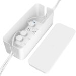 Cable Management Box Cord Organizer Large Storage Holder for Desk TV Computer USB Hub System to Cover and Hide & Power Strips & Cords 16'' x 6.2 x 5.4 and 13 x 5.3 x 5(White)[Set of Two] - Image 4