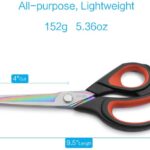 Premium Tailor Scissors Heavy Duty Multi Purpose Titanium Coating Forged Stainless Steel Sewing Fabric Leather Dressmaking Softgrip Shears Professional Crafting(24cm) - Image 5
