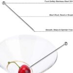 Set of 12 Stainless Steel Cocktail Picks&Mixing Spoons, 10 Pieces 4 Inches Cocktail Picks and 2 Pieces 12 Inches Spiral Pattern Bar Cocktail Shaker Spoon - Image 5