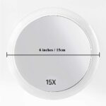 15X Magnifying Mirror with 3 Mounting Suction Cups Used for Precise Makeup Application Eyebrows/Tweezing Blackhead/Blemish Removal Bathroom/Travel Makeup Mirror (Rose Gold)(6 inches Round) - Image 3