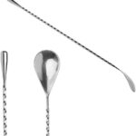 Set of 12 Stainless Steel Cocktail Picks&Mixing Spoons, 10 Pieces 4 Inches Cocktail Picks and 2 Pieces 12 Inches Spiral Pattern Bar Cocktail Shaker Spoon - Image 6