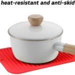 Silicone Trivet Mats, 2 pcs Thick Wave Silicone Insulation Pad with 2 pcs S Shaped Hook, Anti hot Pad/Table Coaster/Cup Pad - Image 5
