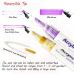 Acrylic Paint Marker Pens Set of 12 Reversible Tip Colored Artist Gold Marker Coloring Pen for Rock Painting Mug Design Ceramic Glass Metal Wood Fabric Canvas DIY Craft - Image 2