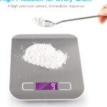 USB Rechargeable Baking Digital Scales 10kg/1g, Kitchen Scale for Food Cooking Coffee, Stainless Steel Anti Fingerprint with Accuracy LCD Display - Image 2