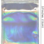 100 Pieces Resealable Zip Lock Bags, Smell Proof Front Clear Flat Aluminum Foil Laser Silvery Color Bags for Food Storage Accessory Packing(10x15cm) - Image 2