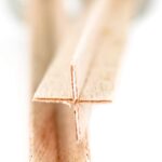 DIY 20 Pack Set of 130 mm / 5.1 inch Cross Wooden Core Wax Wicks Complete with Metal Base Anchor Holders for Handmade Candle Making - Image 3
