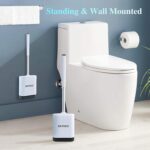 Toilet Brush and Holder Set Wall Mounted, Anti Rust WC Silicone Bristles Toilet Bowl Cleaner Brush Kit with Tweezer and Stainless Steel Handle for Bathroom Storage Household - Image 6
