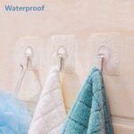 8 Pack Wall Hooks, Transparent Reusable Seamless Hooks 13lb Max, Waterproof Oilproof for Bathroom Kitchen Heavy Duty Self Adhesive - Image 3