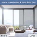 One Way Window Film Anti UV Static Cling Window Film Removable Decorative Heat Control Privacy Glass Tint for Home and Office Windows（44.5 x 200 Centimeters，Sliver） - Image 4