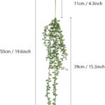 Artificial Hanging Succulent Plants 2 Pack String of Pearls Plant Artificial Hanging Plants Unpotted Faux Plants Decor(Small) - Image 6
