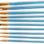 10 Pieces Synthetic Hair Paint Brush Set, Blue, for Acrylic, Oil and Watercolor Painting(1 Set) - Image 4