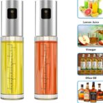 Oil Sprayer for Cooking 3.4 Ounce Capacity Food Grade Glass Bottle 2 Pcs Vinegar Mist Spray Dispenser for Cooking BBQ Salad with Oil Funnel Basting Brush & Cleaning Brush - Image 2