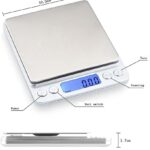 Digital Kitchen Scale, 3000g 0.01oz/ 0.1g Pocket Cooking Scale, Mini Food Scale, Pro Electronic Jewelry Scale with Back Lit LCD Display, Tare & PCS Functions, Stainless Steel, - Image 2