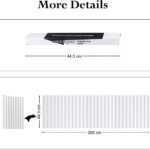 Privacy Window Film 44.5*200CM Non Adhesive Frosted Glass Film for Bathroom, Static Cling Removable Window Sticker for Home Security, Anti UV Opaque Window Covering, Blinds Pattern, 17.5 x 78.7 inches - Image 5