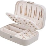 Jewelry Storage Case Jewellery Box Organiser PU Leather White