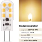 G4 LED Light Bulb Bi Pin Base 1.5Watt 15 20W Halogen Bulb Equivalent 12 Volt Warm White 3000K 180 Lumen Non dimmable Pack of 10 - Image 3