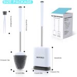Toilet Brush and Holder Set Wall Mounted, Anti Rust WC Silicone Bristles Toilet Bowl Cleaner Brush Kit with Tweezer and Stainless Steel Handle for Bathroom Storage Household - Image 7