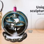 Incense Burner Rounded Waterfall Smoke Backflow Ceramic Cone Holder + 10 Cones Spiritual ecstasy - Image 2
