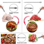 304 Stainless Steel Meat Injector Syringe, Turkey Basting Flavor Food Seasoning Injector Kit, 3 Marinade Injector Needles and 2 Cleaning Brushes for Grill BBQ Meat - Image 6