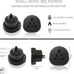 SAA Certified UK/US/JP/CA to AU/NZ adapter plug, Travel Adapter UK/US Plug Convert to 3 Pin Australian/New Zealand, International power adapters, Adapter Plug Socket Plug with Insulated Pins, (1 piece, black)(1 Piece) - Image 3