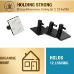 Adhesive Hooks, Heavy Duty Durable 304 Stainless Steel Wall Hangers, Waterproof Rustproof Oil Proof for Kitchen, Bathrooms, Doors, Office, Closet Black[4 Pack] - Image 5