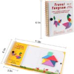 Magnetic Travel Tangram Puzzles Book Game Tangrams Jigsaw Shapes Dissection with Solution for Kid Adult Traveler Challenge IQ Educational Toy(360 Patterns) - Image 2