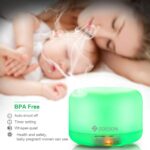 Essential Oil Diffuser, 300ML Ultrasonic Aromatherapy Fragrant Oil Vaporizer Humidifier, Timer and Auto Off Safety Switch, 7 LED Light Colors, Remote Control… - Image 4